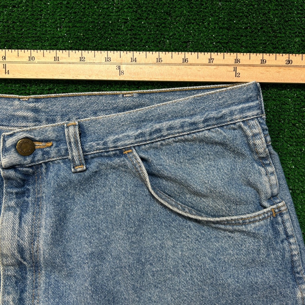 Vintage Wrangler Denim Shorts M Size 40 Light Blue Authentic Jeans Relaxed Fit - Picture 8 of 11